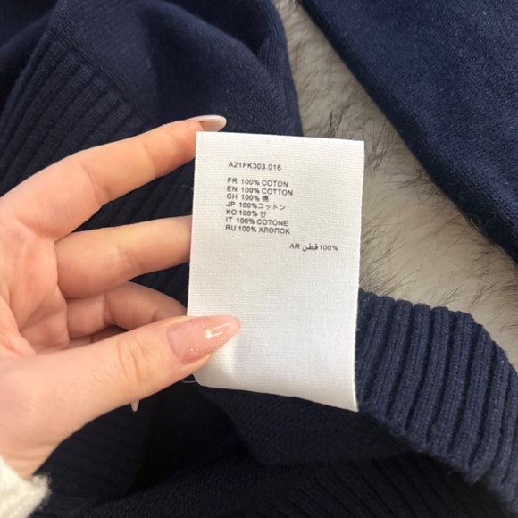 Ami Paris Blue Navy Oversize Ami De Coeur Small - Picture 5 of 5